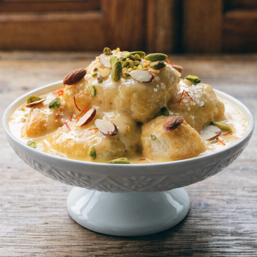 Indian Shahi Tukda bread pudding
