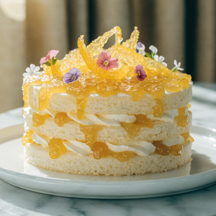 Korean yuzu marmalade cake