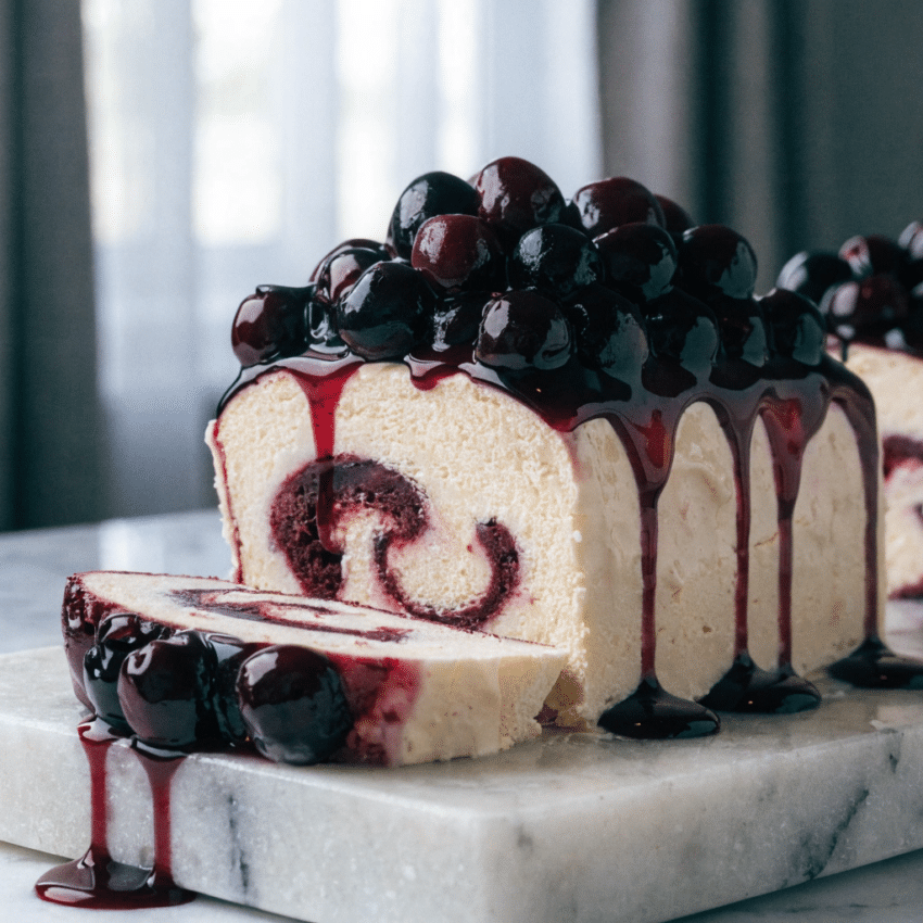 Italian amarena cherry semifreddo