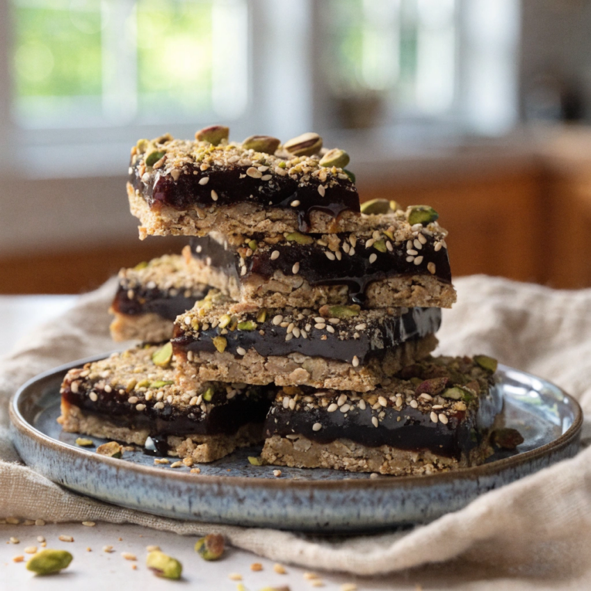 Middle Eastern date syrup bars stacked